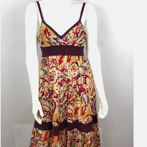 BCBG MAXAZRIA Summer Maxi Dress Women’s Size 0 Y2K Boho Crochet Spaghetti Strap - Picture 7 of 11